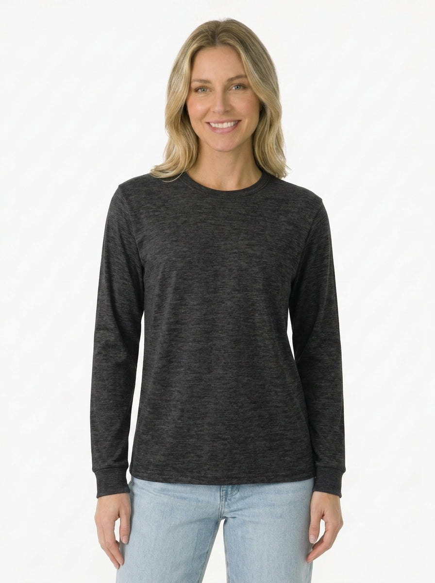 Premium Heather Long Sleeve Crew Neck Tee