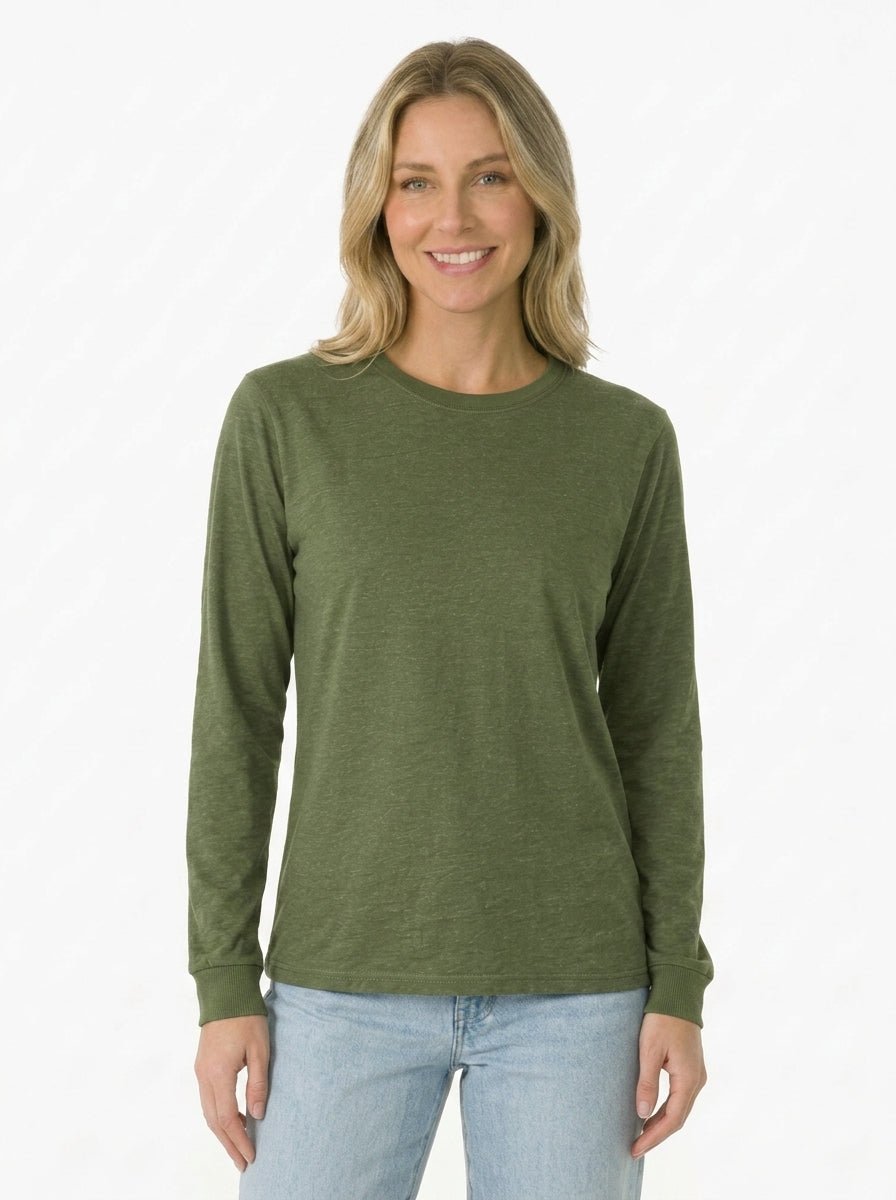 Premium Heather Long Sleeve Crew Neck Tee