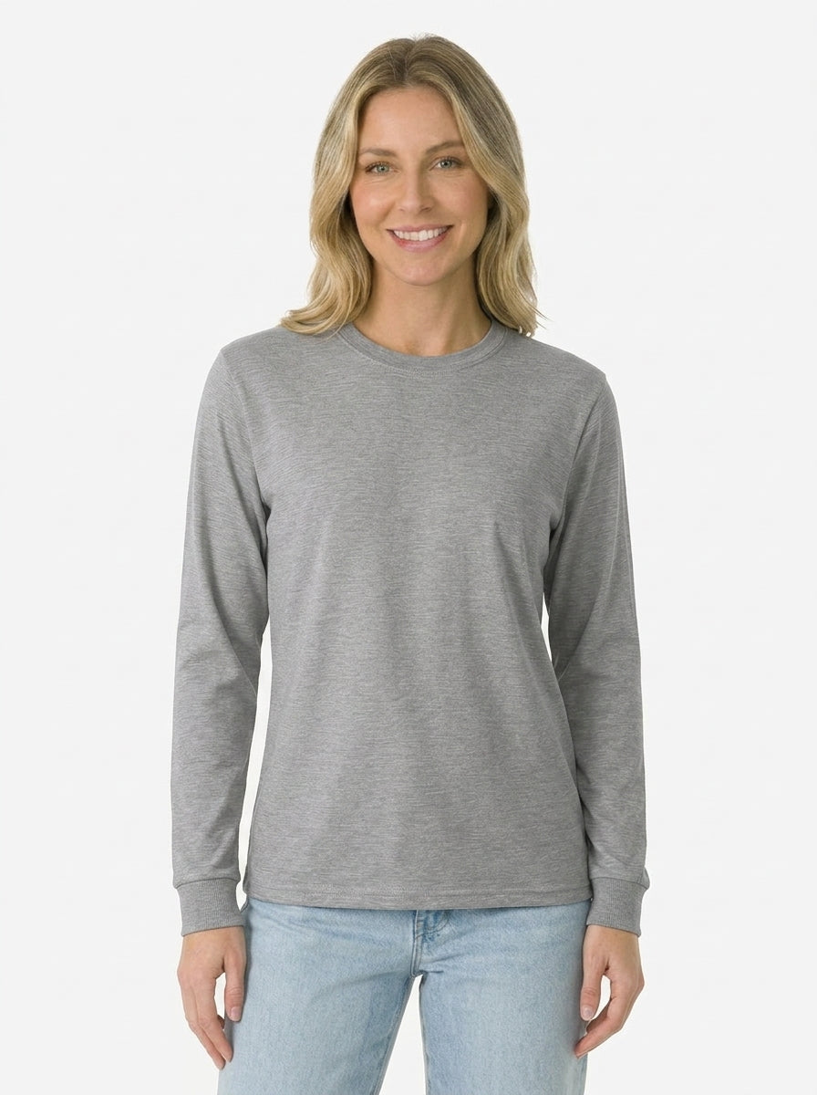 Premium Heather Long Sleeve Crew Neck Tee