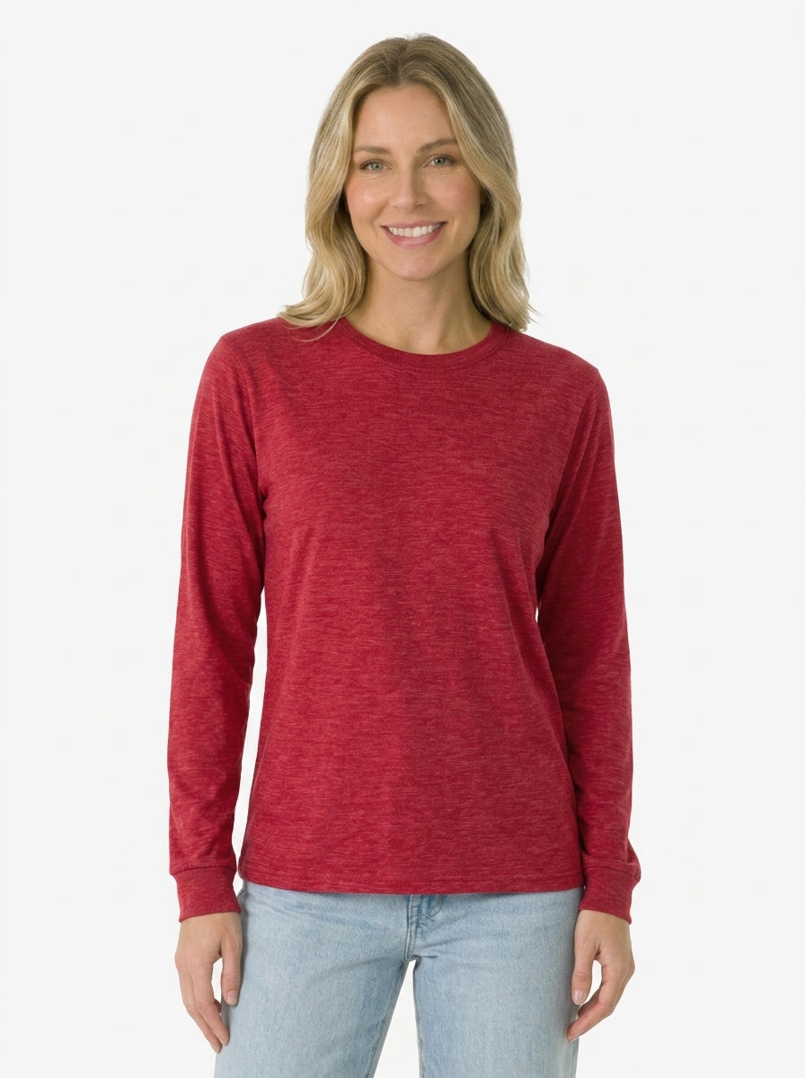Premium Heather Long Sleeve Crew Neck Tee