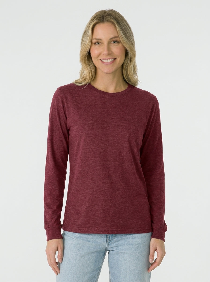 Premium Heather Long Sleeve Crew Neck Tee