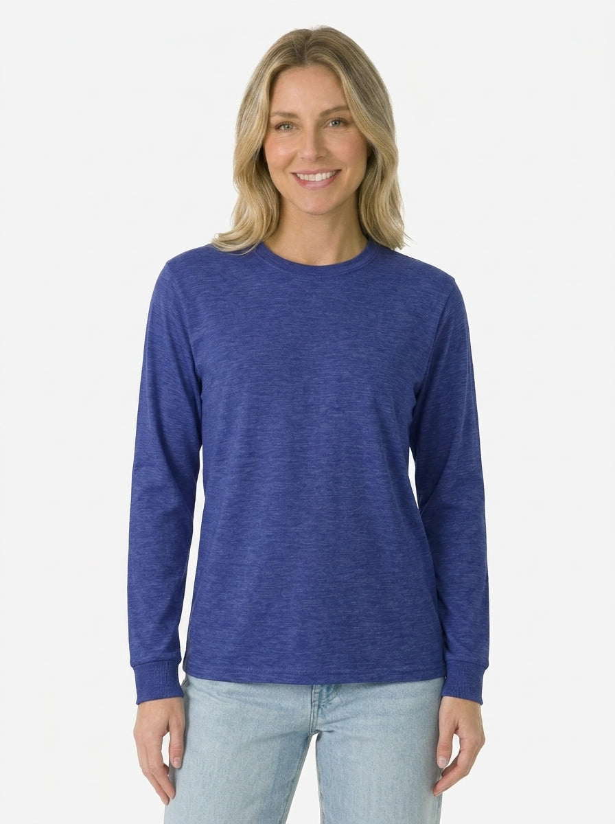 Premium Heather Long Sleeve Crew Neck Tee