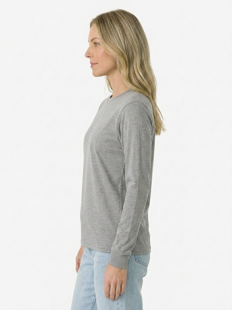 Premium Heather Long Sleeve Crew Neck Tee