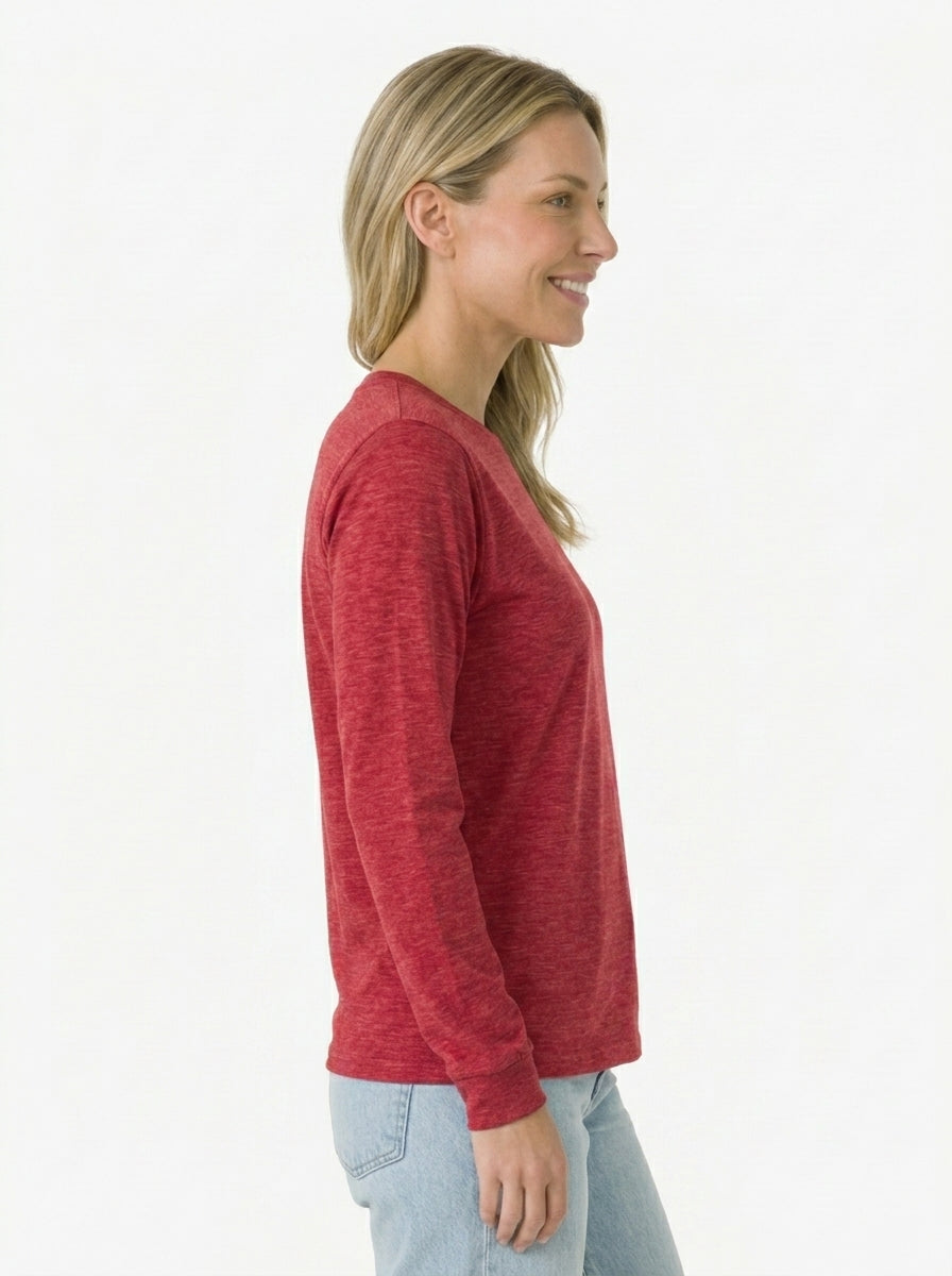 Premium Heather Long Sleeve Crew Neck Tee