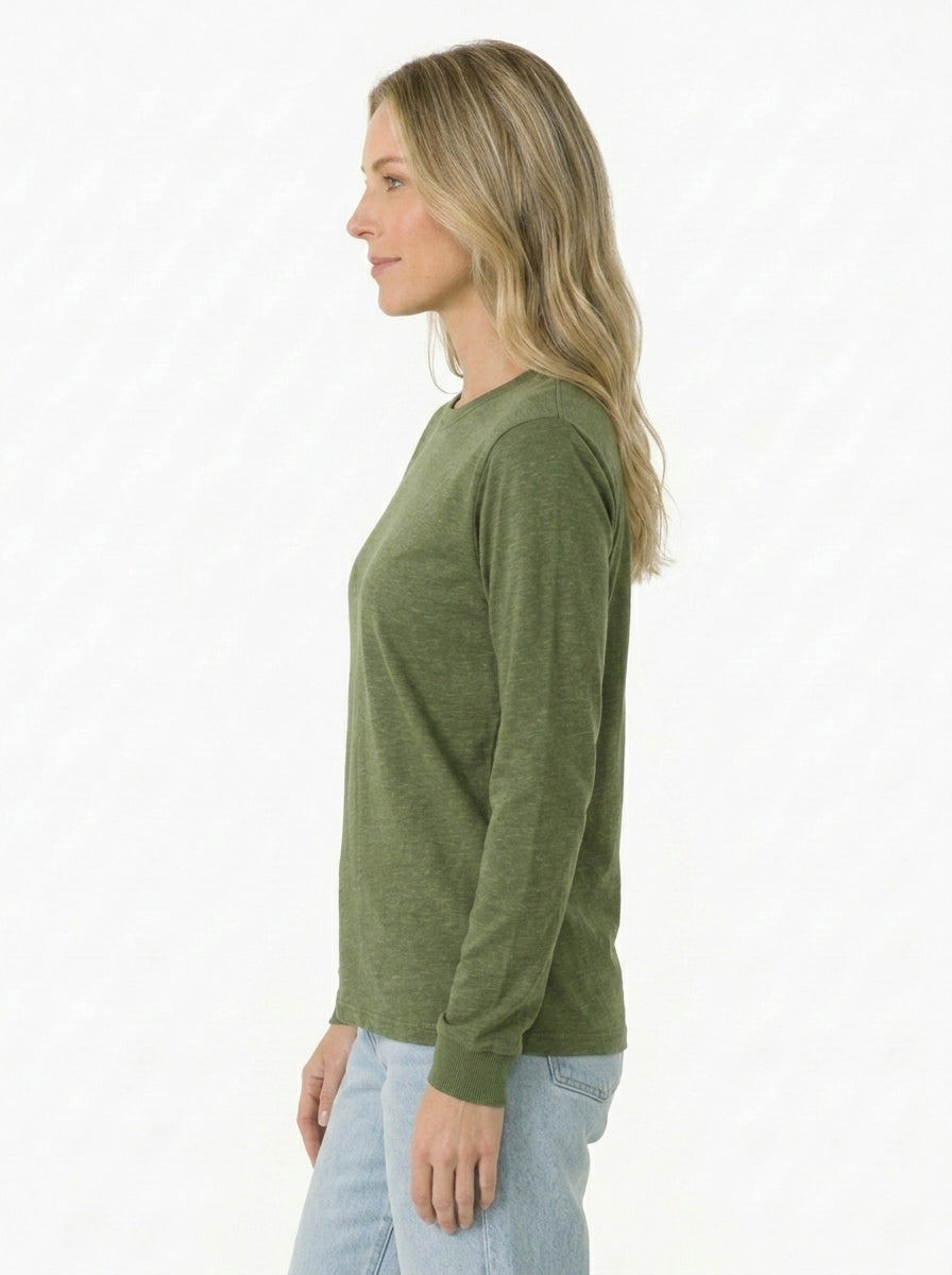 Premium Heather Long Sleeve Crew Neck Tee