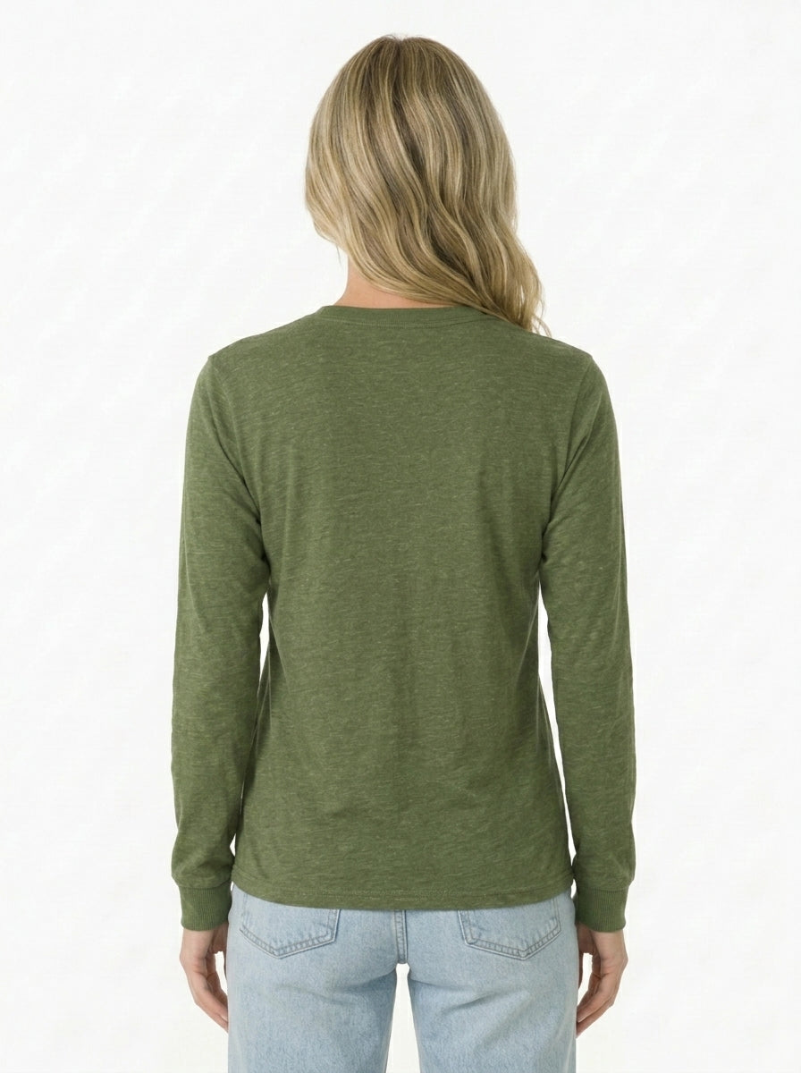 Premium Heather Long Sleeve Crew Neck Tee