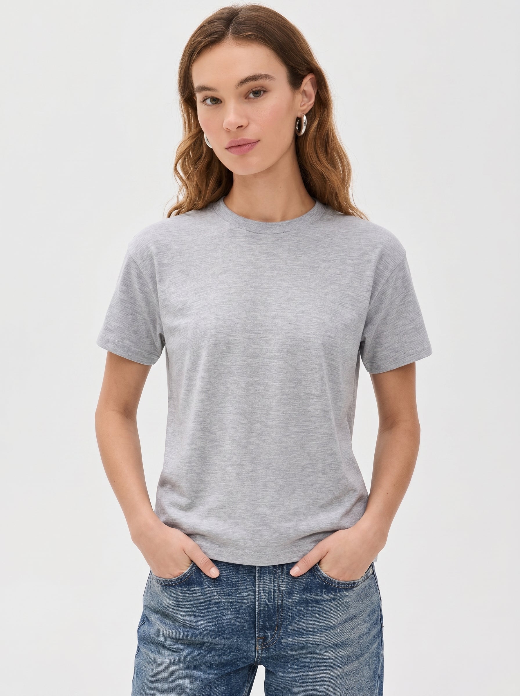 Premium Heather Short Sleeve Crew Neck Tee