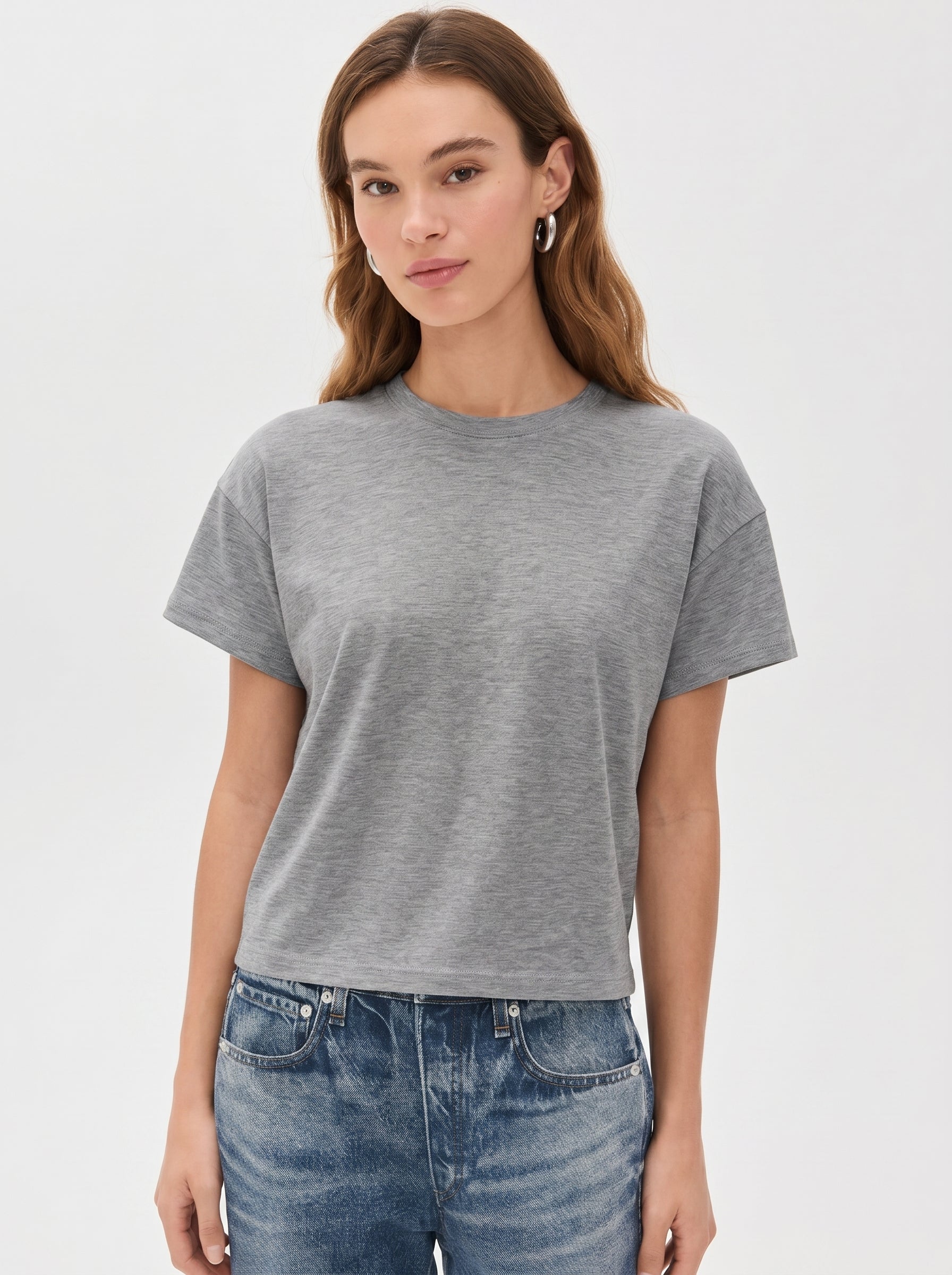 Premium Heather Short Sleeve Crew Neck Tee